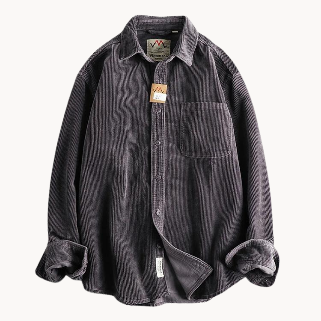 Chemise Boutonnée à Texture Côtelée pour Homme – Chemise Décontractée et Structurée - Prune