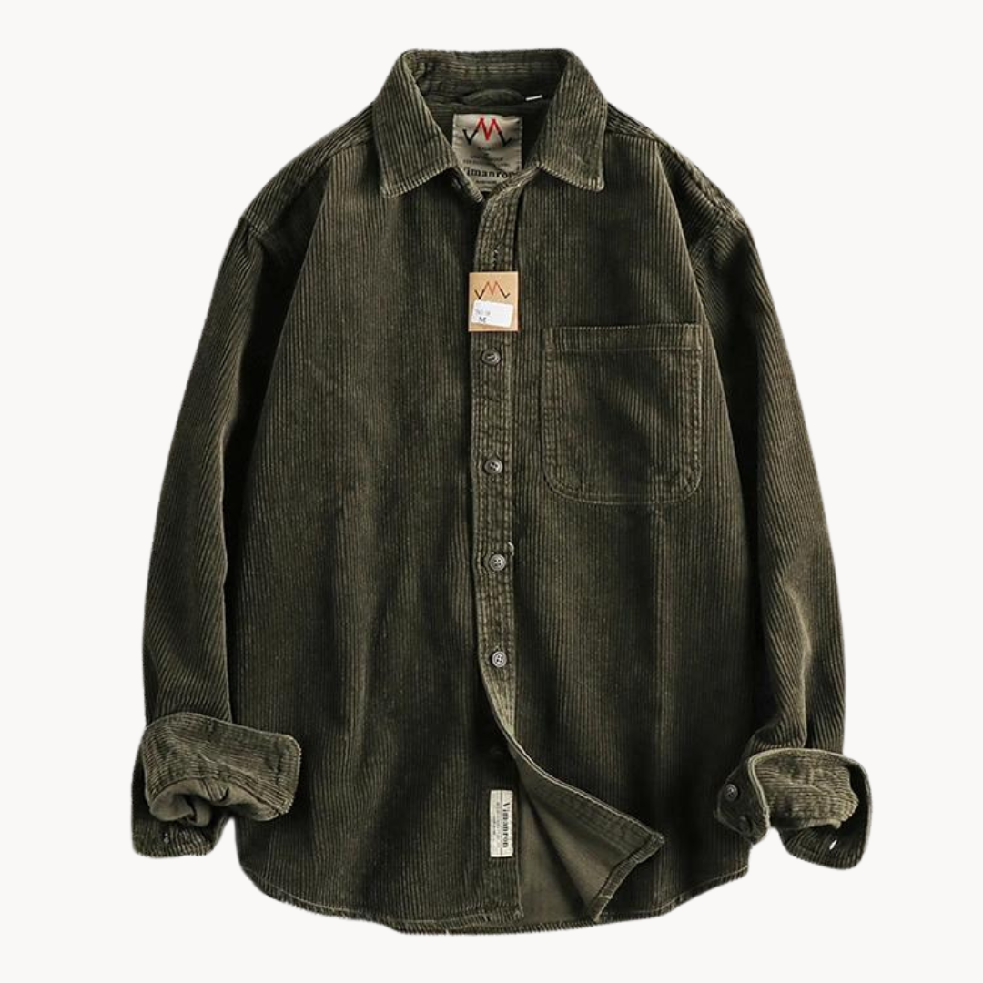 Chemise Boutonnée à Texture Côtelée pour Homme – Chemise Décontractée et Structurée - Vert