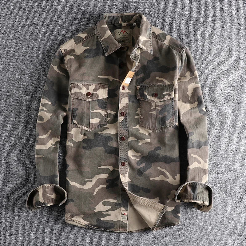 Chemise boutonnée homme - Casual et polyvalente - Kaki