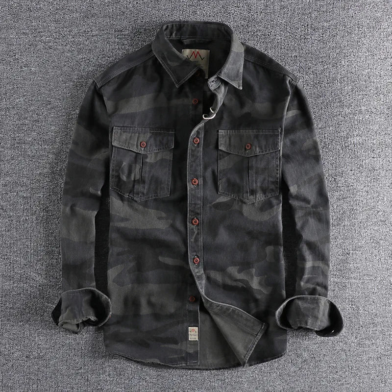 Chemise boutonnée homme - Casual et polyvalente - Noir
