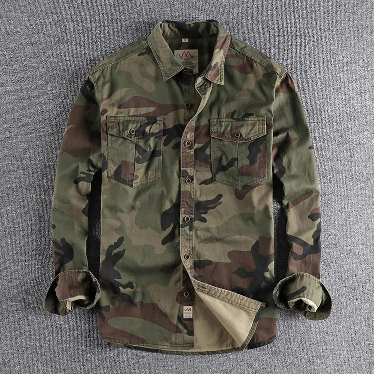 Chemise boutonnée homme - Casual et polyvalente - Vert armee