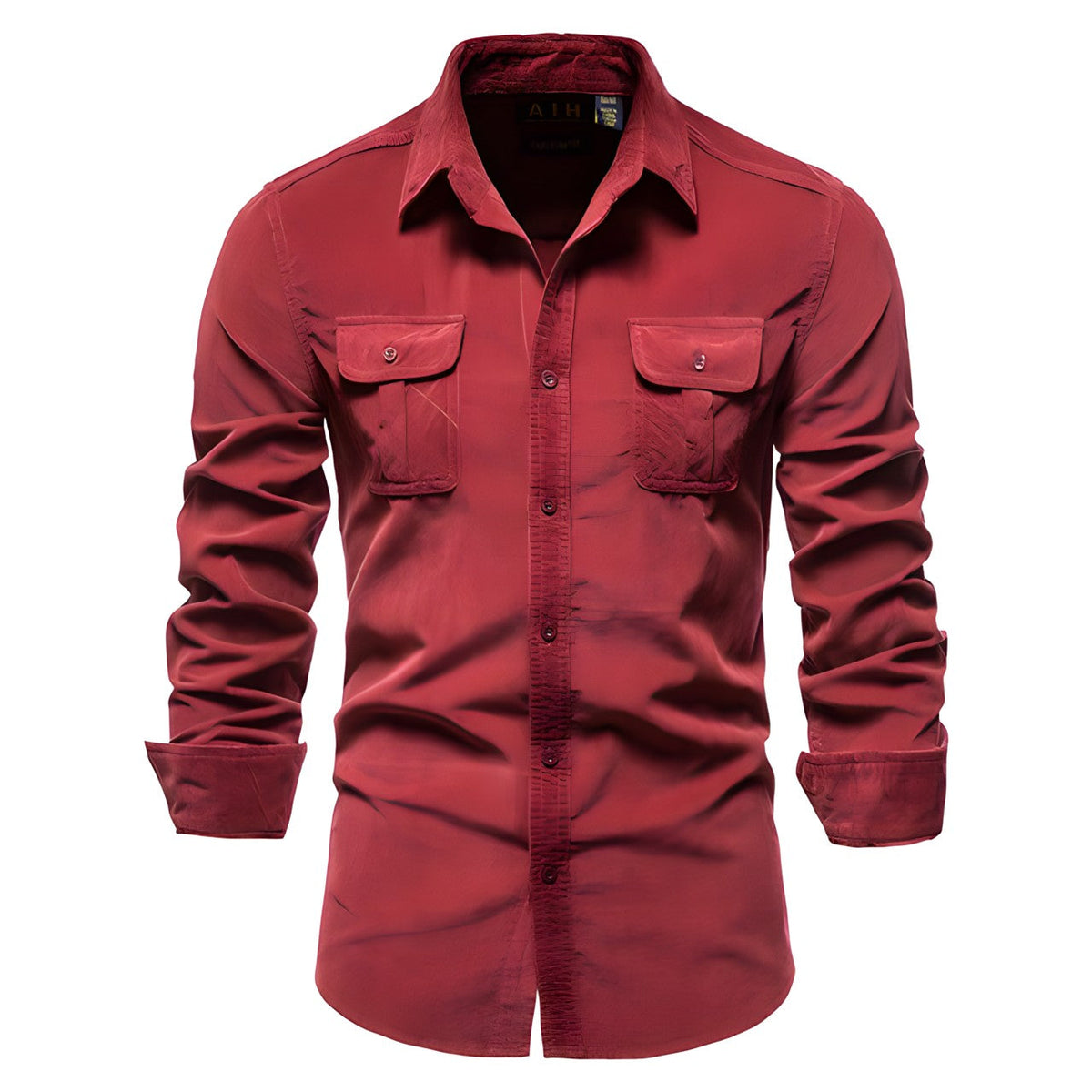Chemise casual homme coton – Coupe regular, confort et style décontracté - Rouge