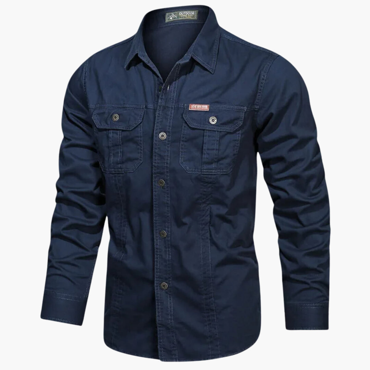 Chemise d'extérieur pour homme – Chemise boutonnée résistante et élégante avec poches poitrine - Bleu