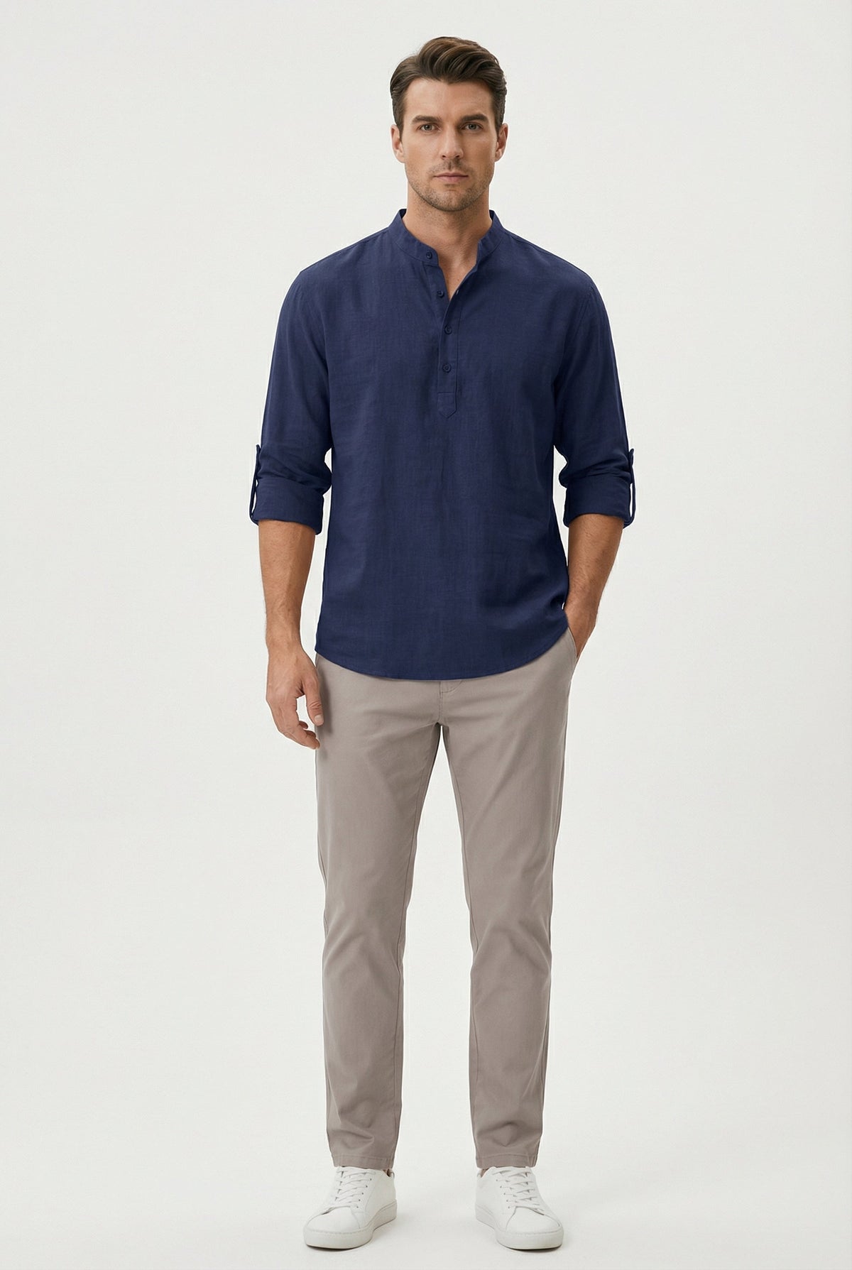 Chemise d’Été Homme en Lin – Manches Relevées Respirante - image 7