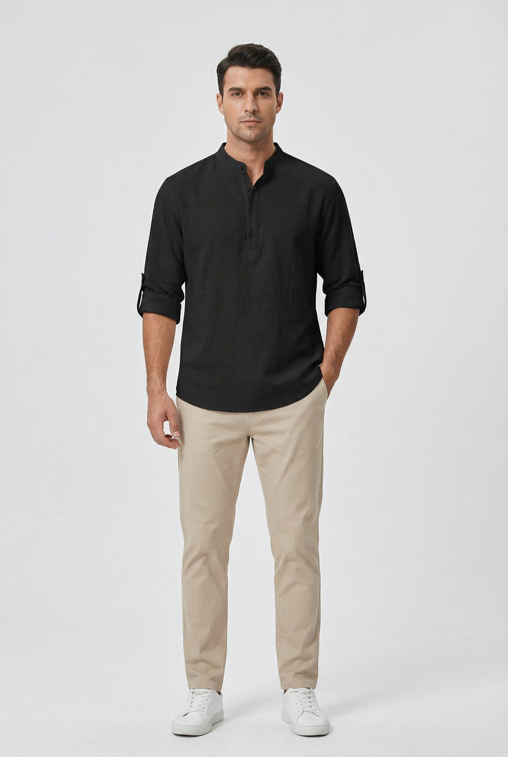 Chemise d’Été Homme en Lin – Manches Relevées Respirante - image 11