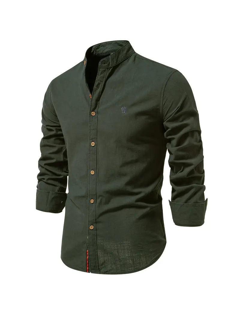 Chemise élégante pour homme pour le printemps - Vert armée