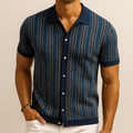 Chemise en Coton Biologique – Chemise Boutonnée Motif Chevrons Moderne - Marin