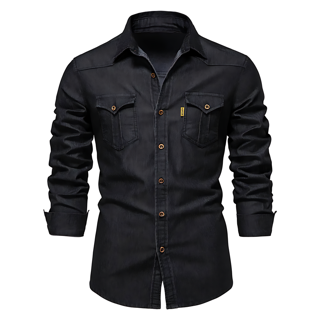 Chemise en Denim de Coton pour Homme - image 1