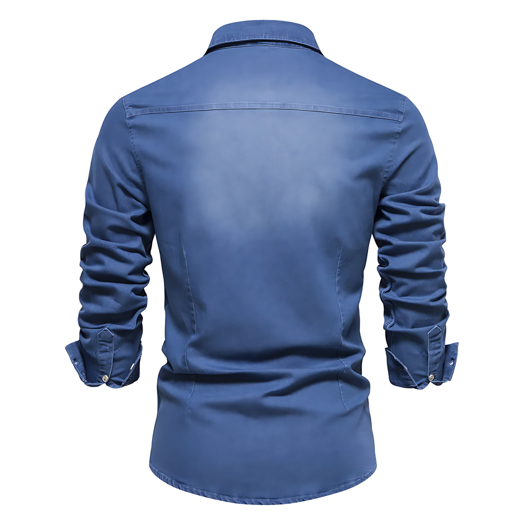 Chemise en Denim de Coton pour Homme - image 6