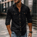 Chemise en Denim Homme Slim Moderne – Style Rugueux Élégant - Noir