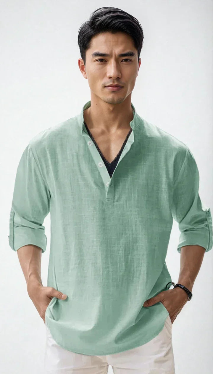 Chemise en lin pour homme – estivale et moderne - Vert