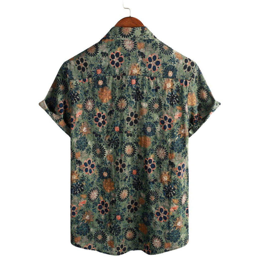 Chemise hawaïenne en coton pour homme à manches courtes - image 2