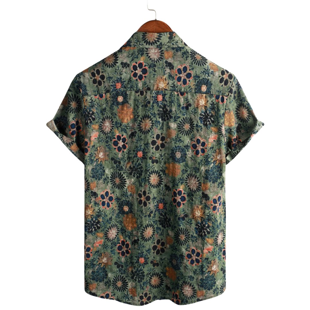 Chemise hawaïenne en coton pour homme à manches courtes - image 2