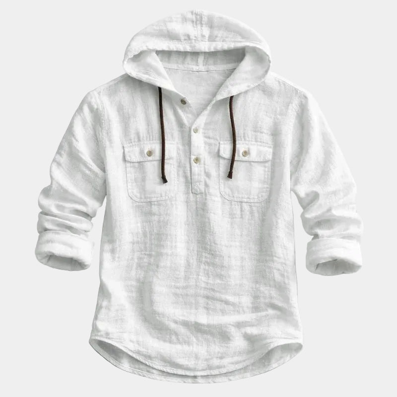 Chemise homme à capuche - Blanc