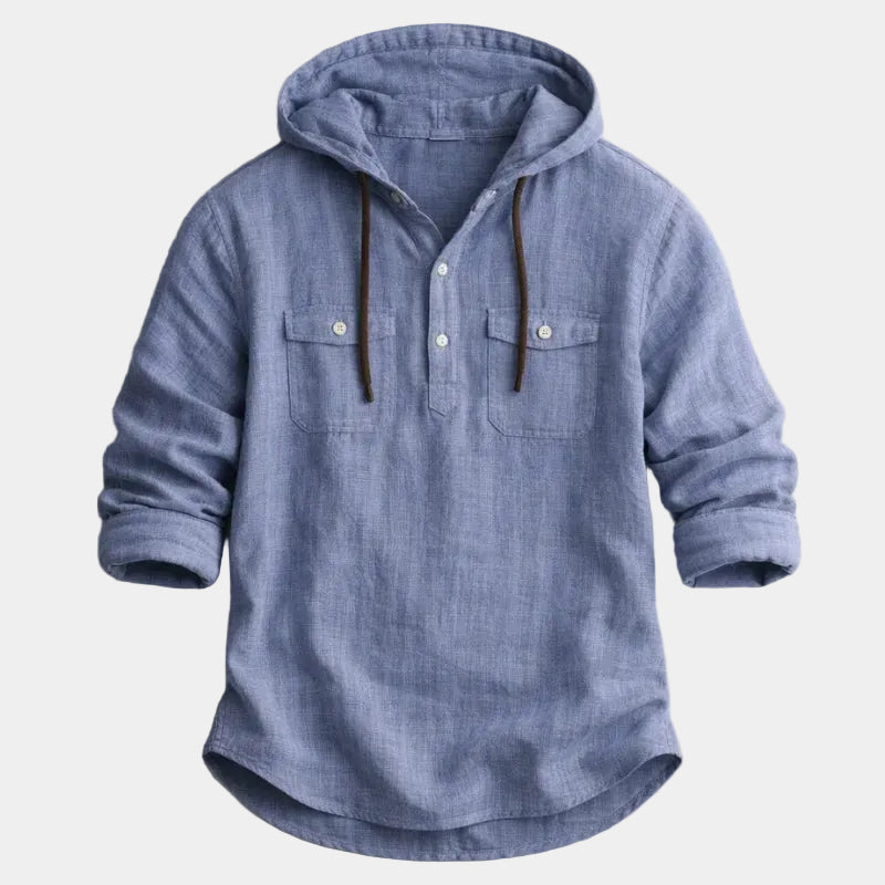 Chemise homme à capuche - Bleu