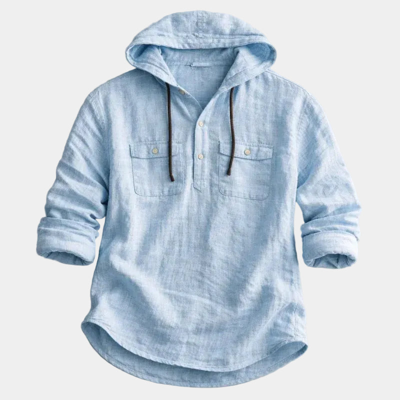 Chemise homme à capuche - Bleu clair