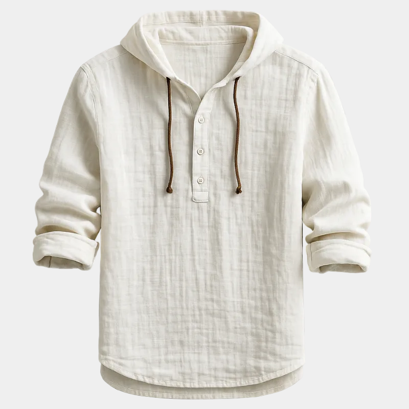 Chemise homme à capuche boutonnée - Blanc