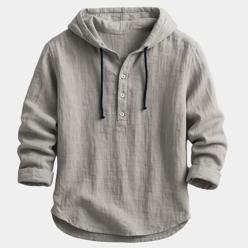 Chemise homme à capuche boutonnée - Gris