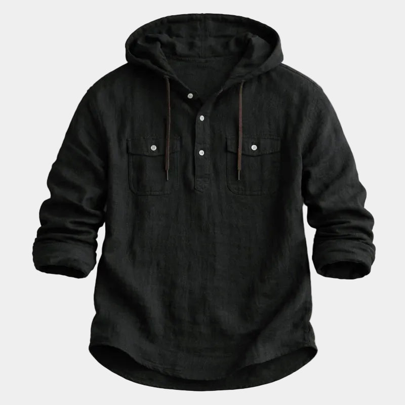 Chemise homme à capuche - Noir