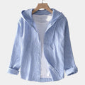 Chemise homme à capuche rayée - Bleu