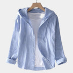 Chemise homme à capuche rayée - Bleu