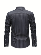 Chemise homme à fines rayures - image 12