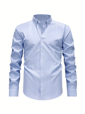 Chemise homme à fines rayures - Bleu Clair