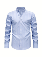 Chemise homme à fines rayures - Bleu Clair
