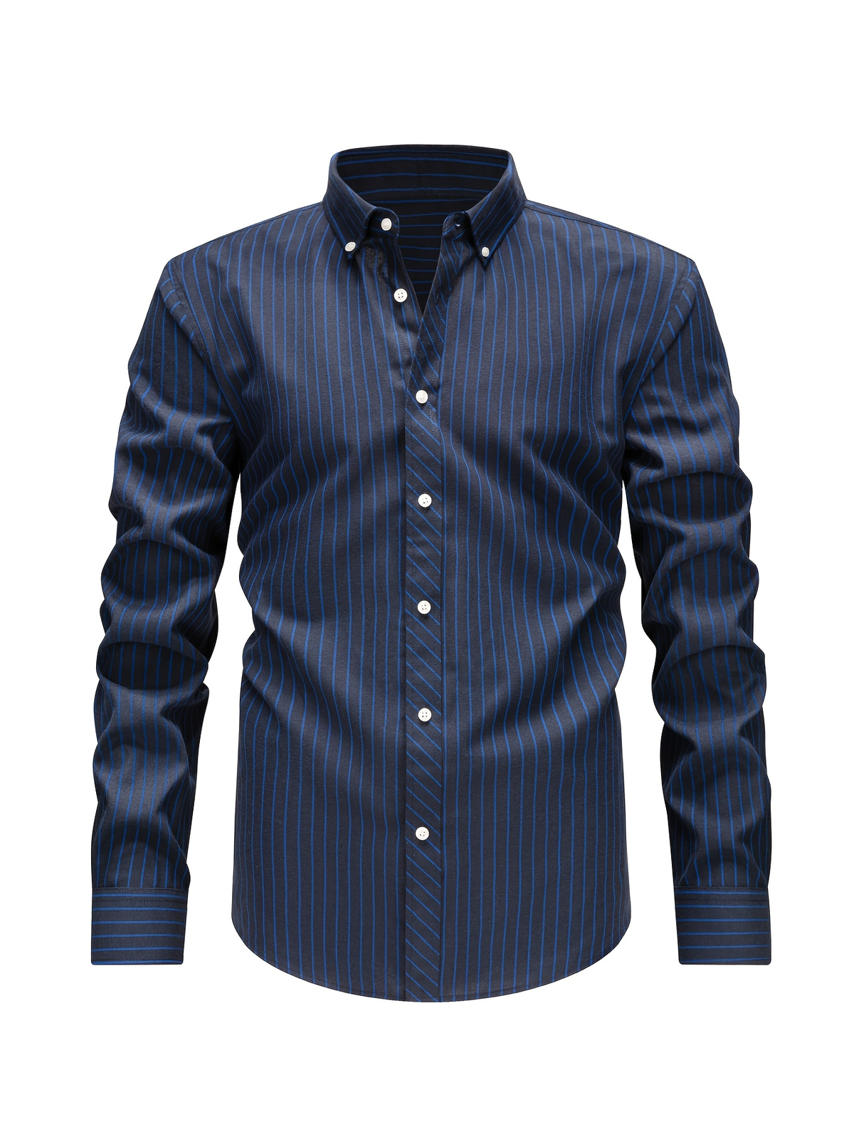 Chemise homme à fines rayures - Bleu Marine
