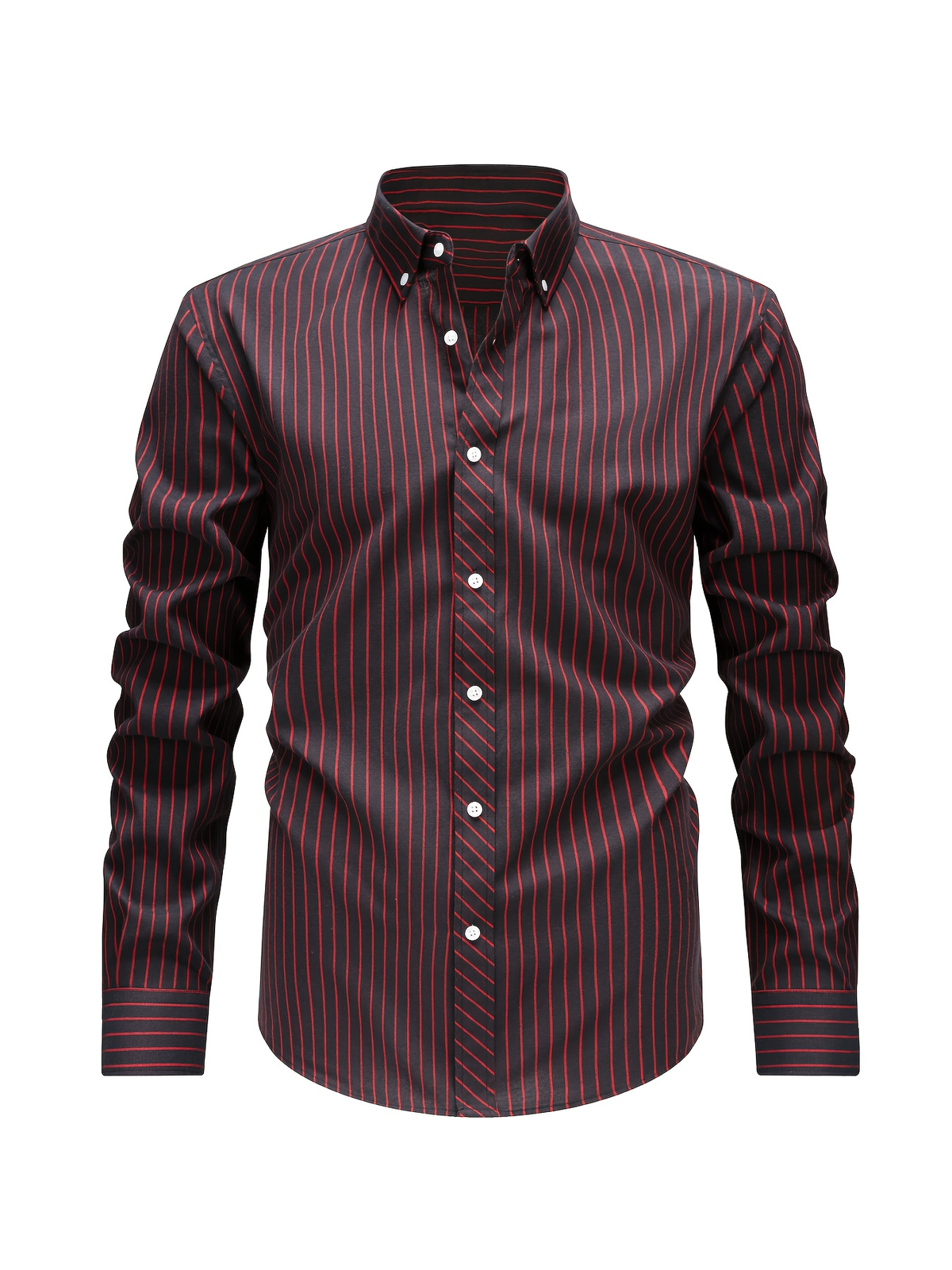 Chemise homme à fines rayures - Bordeaux