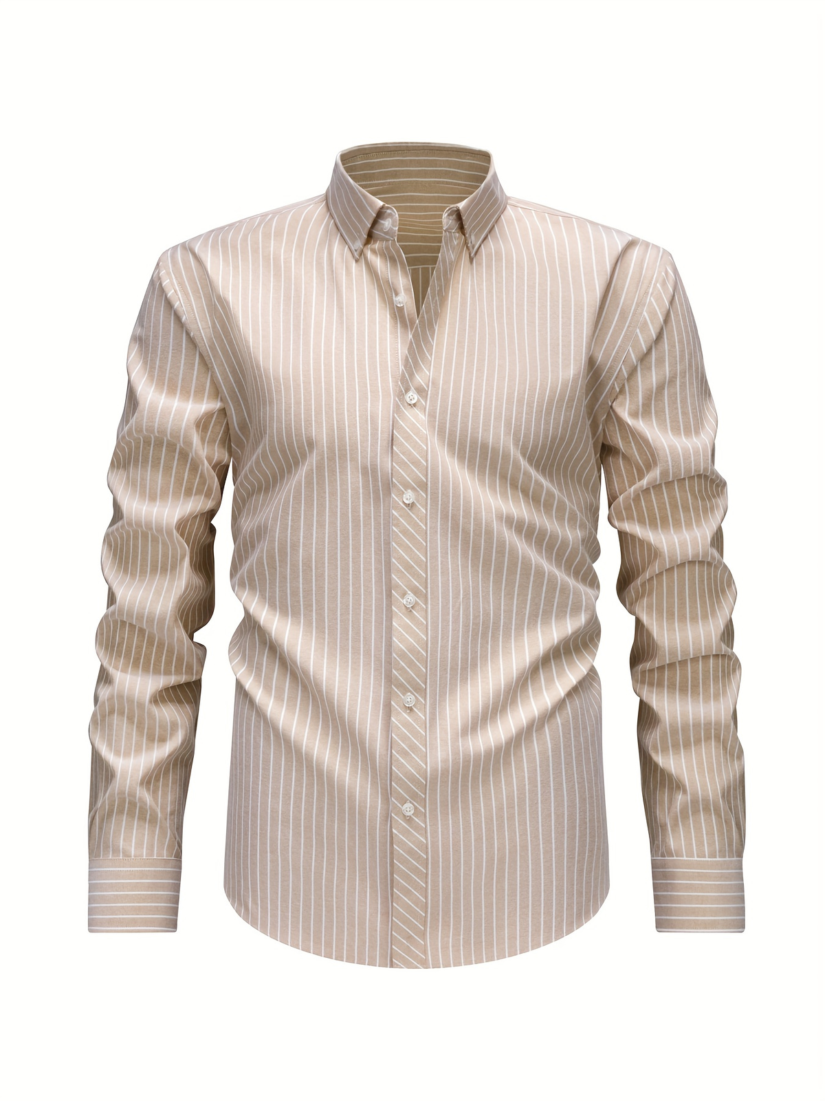 Chemise homme à fines rayures - Kaki