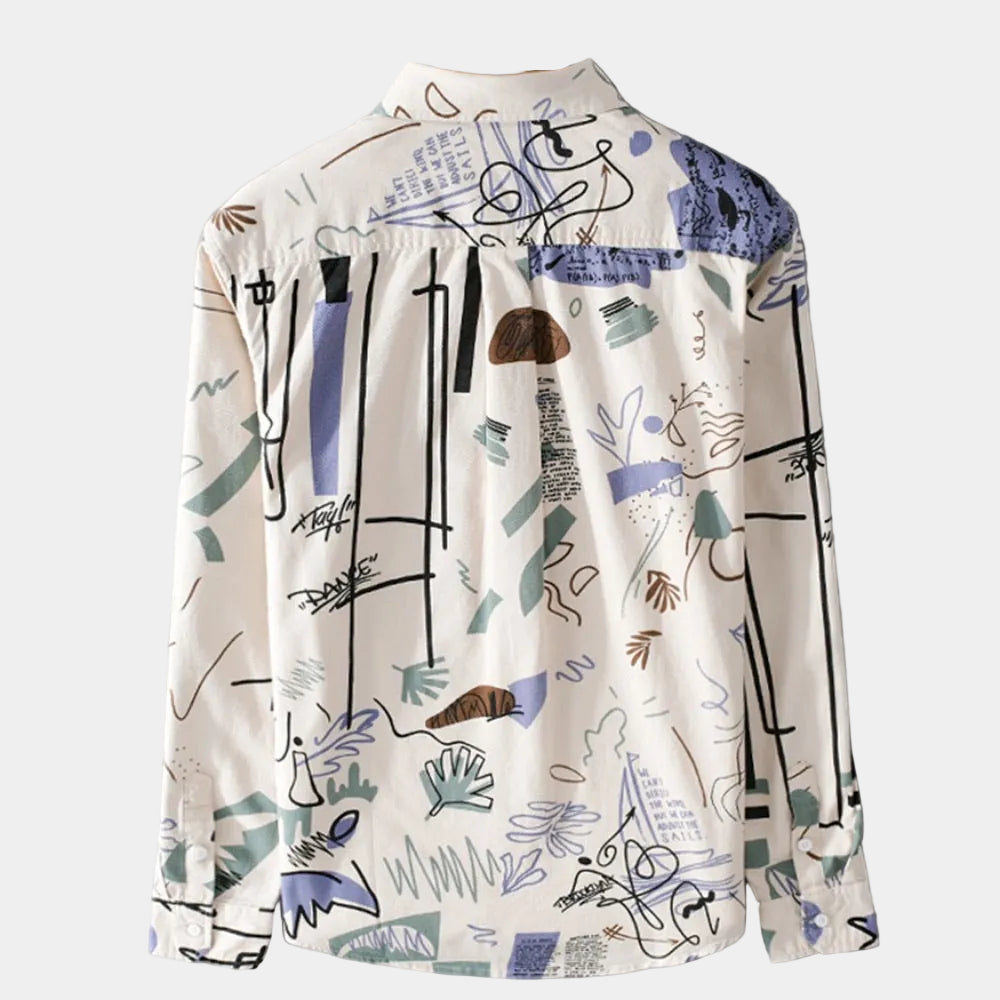 Chemise homme à imprimé artistique - image 3