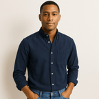 Chemise homme à manches longues et col classique - image 1