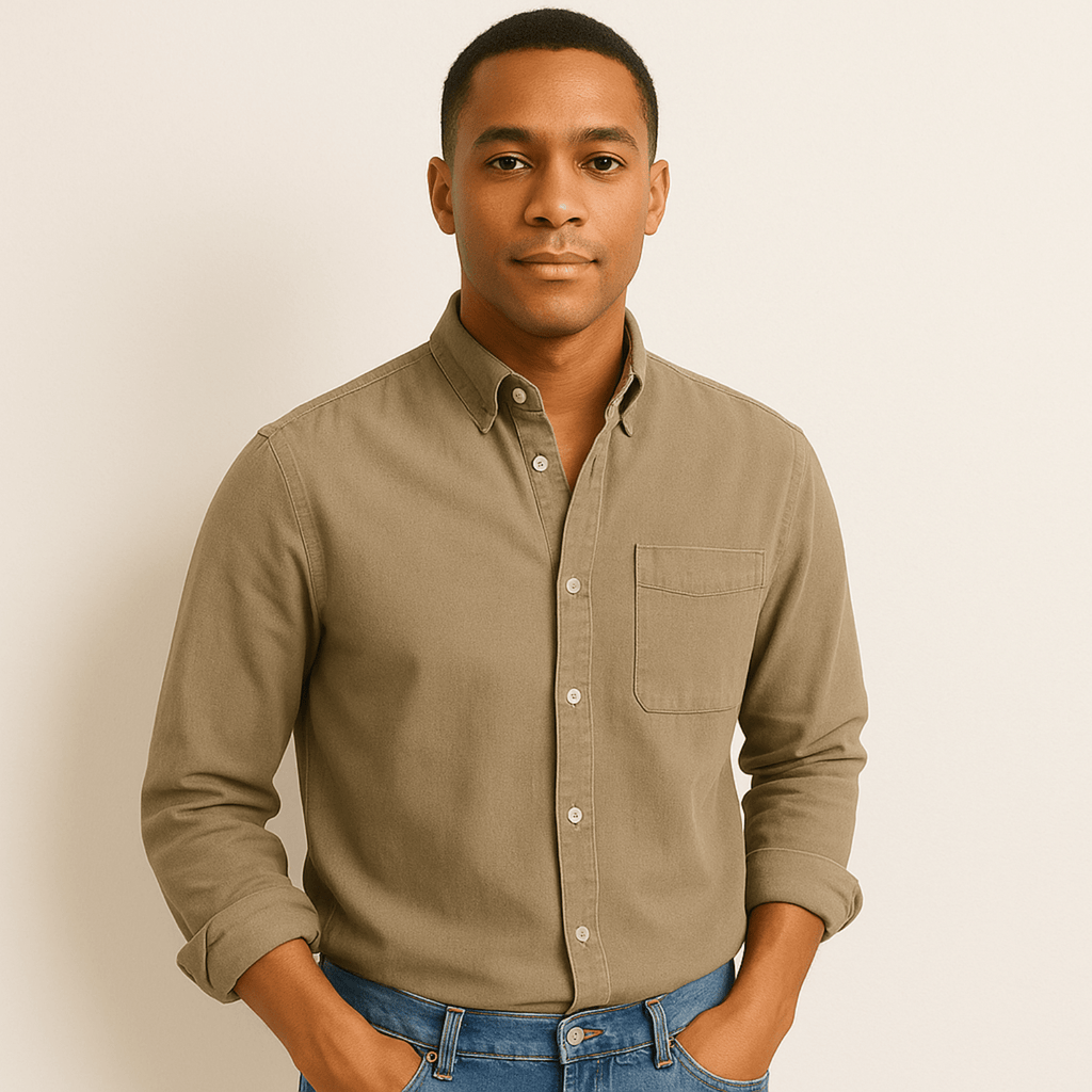Chemise homme à manches longues et col classique - image 3