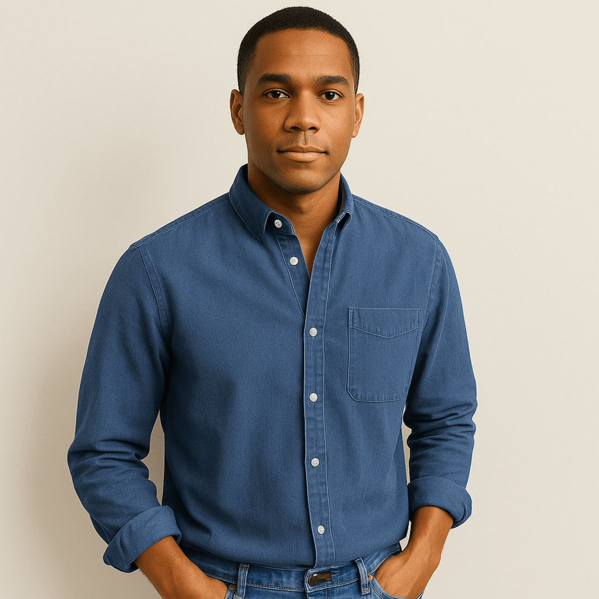 Chemise homme à manches longues et col classique - image 5