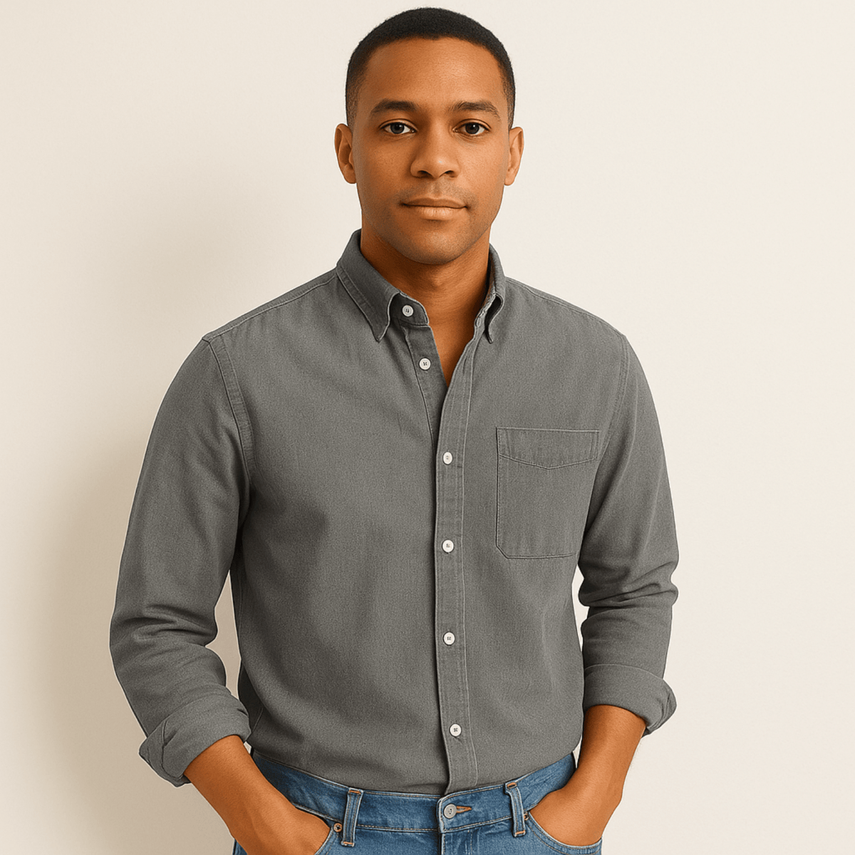 Chemise homme à manches longues et col classique - image 7