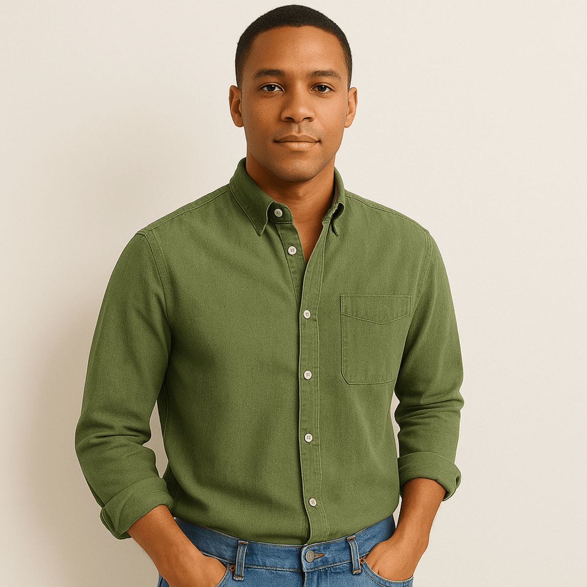 Chemise homme à manches longues et col classique - image 11