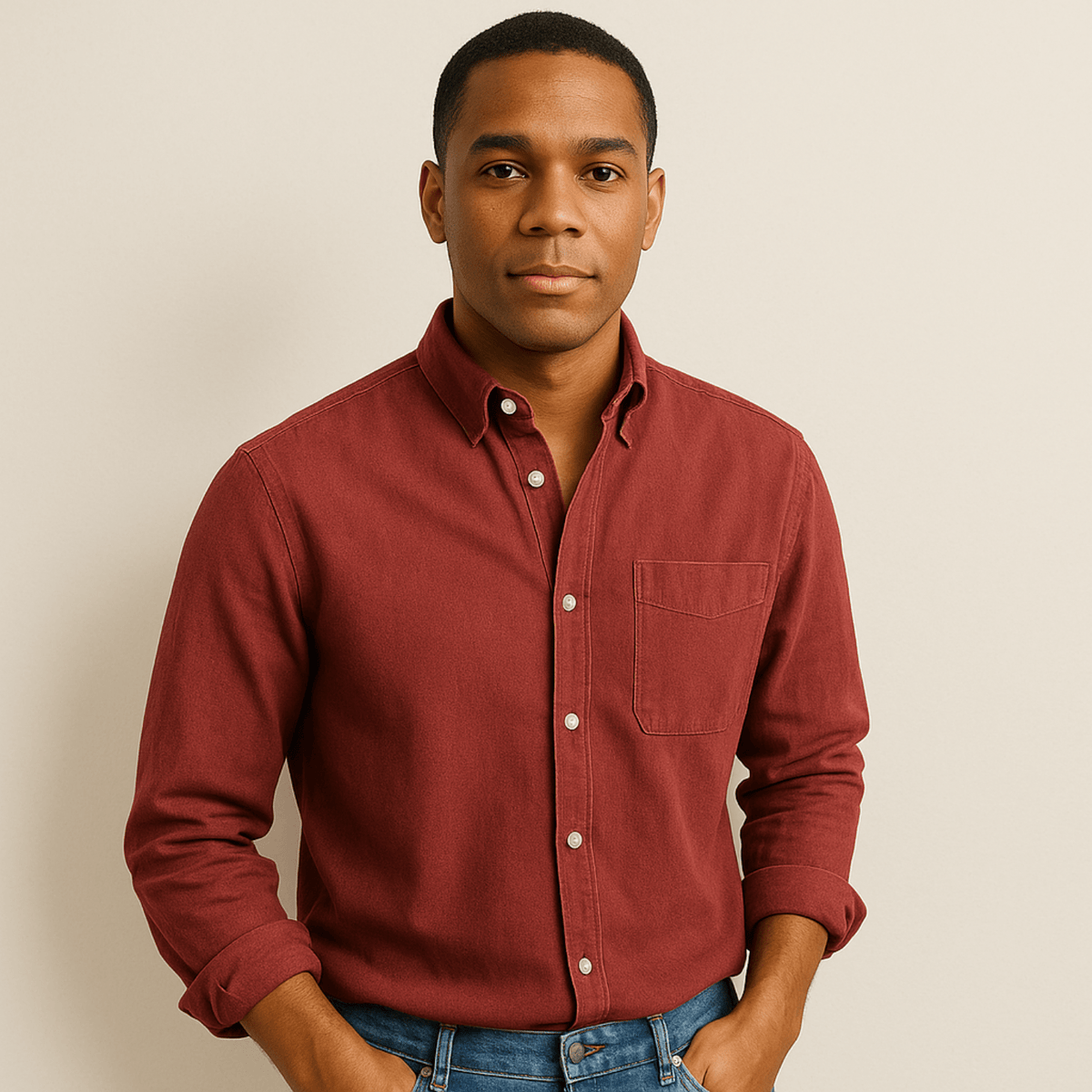 Chemise homme à manches longues et col classique - image 13