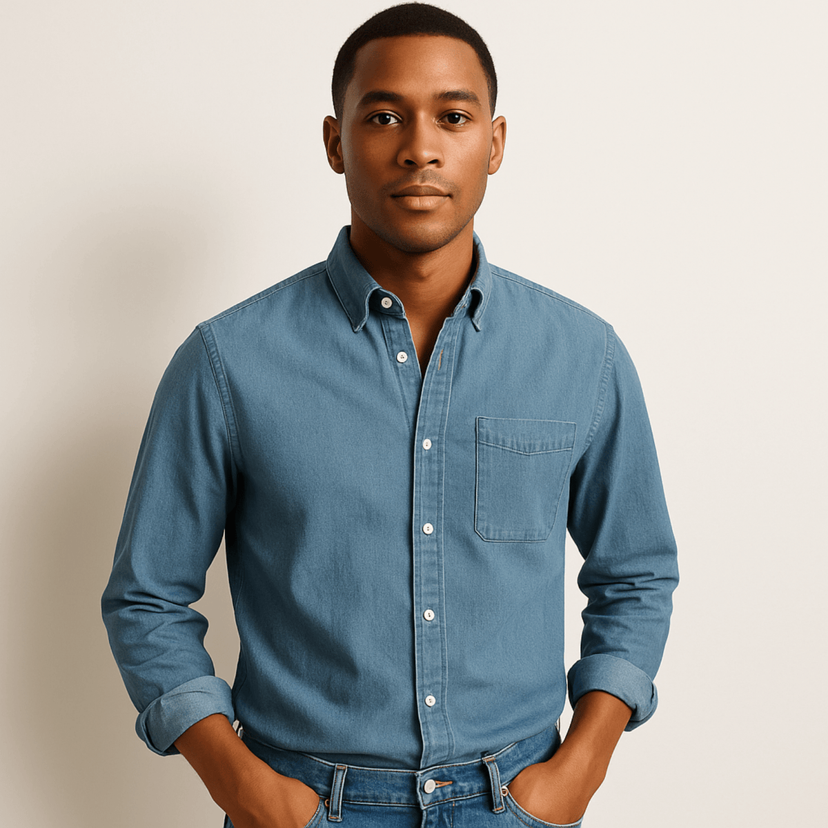 Chemise homme à manches longues et col classique - image 15