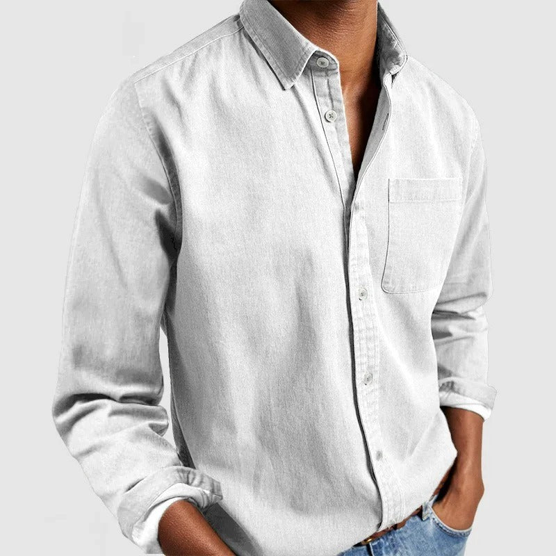 Chemise homme à manches longues et col classique - Blanc