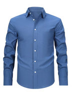 Chemise homme à poche poitrine - Bleu