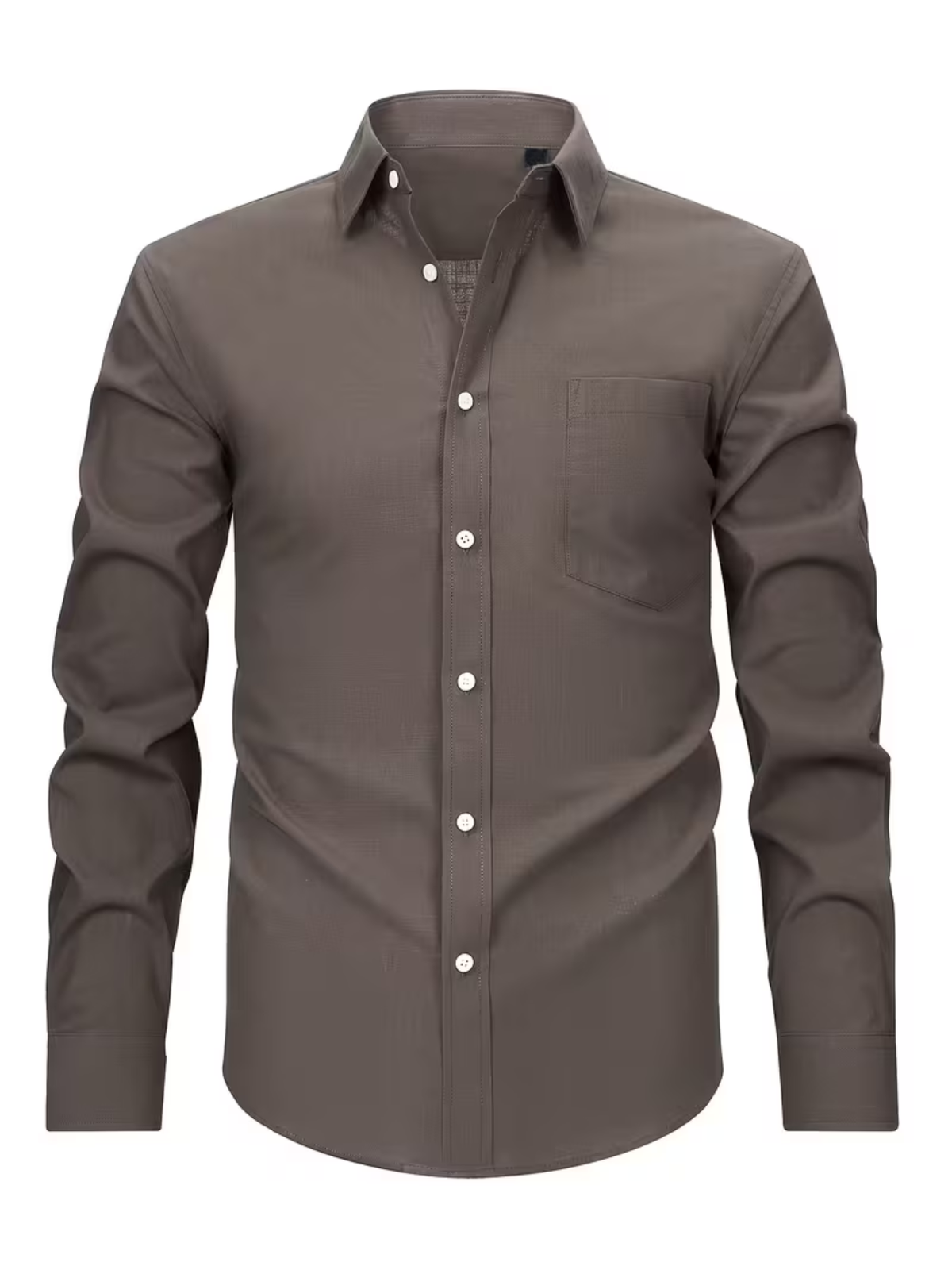 Chemise homme à poche poitrine - Marron café