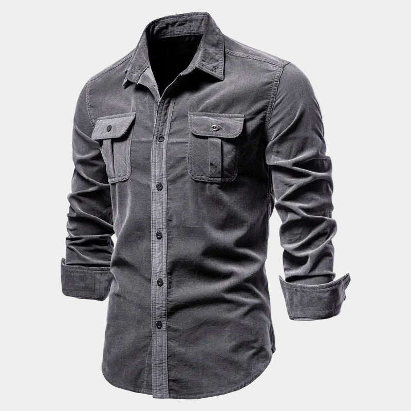 Chemise homme à poches boutonnée - Gris