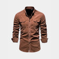Chemise homme à poches boutonnée - Marron foncé