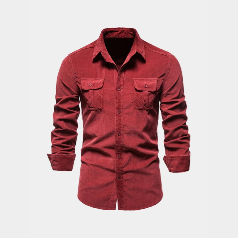 Chemise homme à poches boutonnée - Rouge