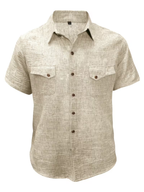 Chemise homme à poches boutonnées - Abricot