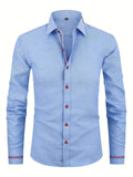 Chemise homme à poignets rayés - Bleu clair