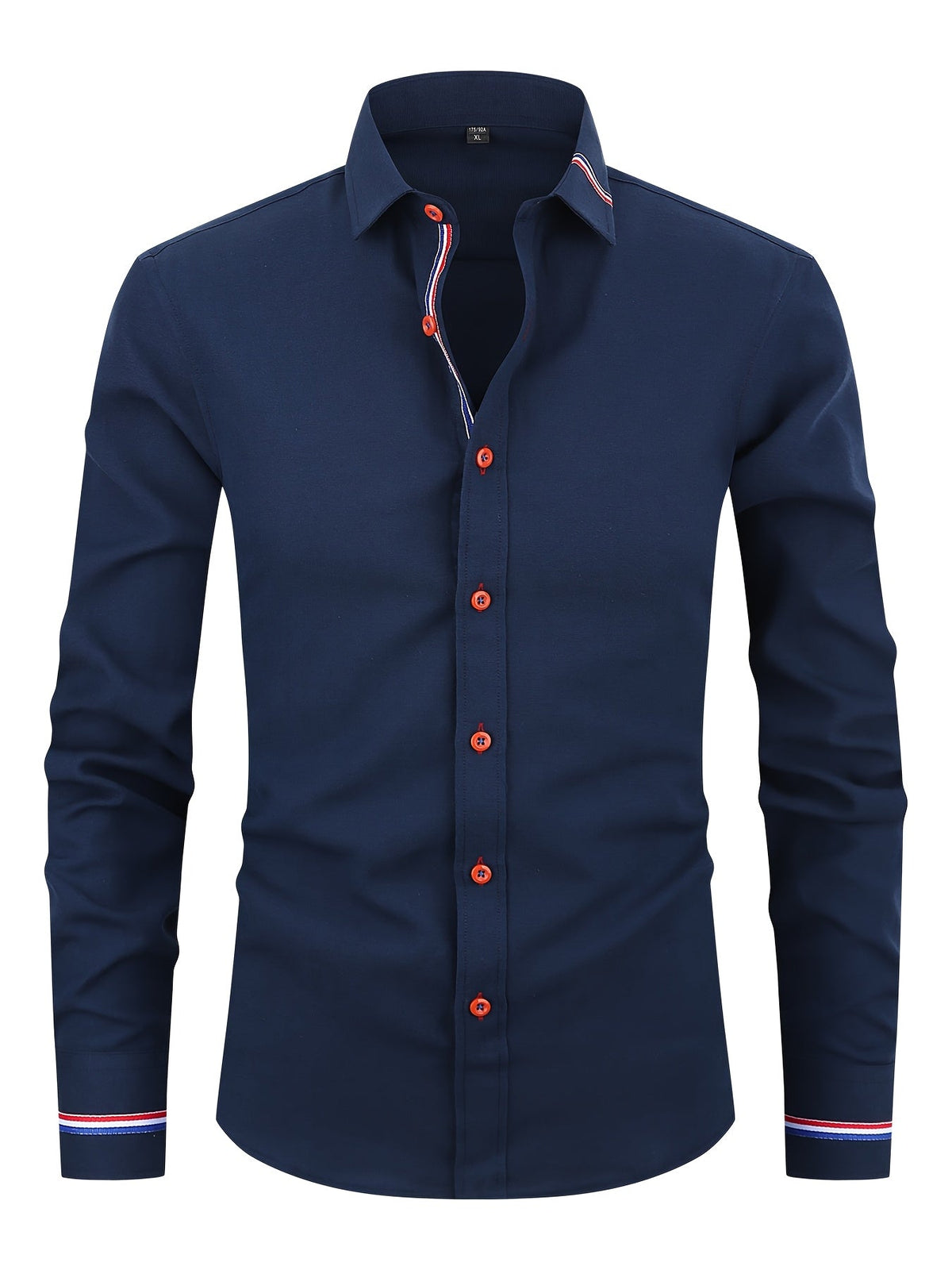 Chemise homme à poignets rayés - Bleu marine