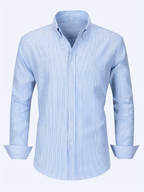 Chemise homme à rayures verticales - Bleu clair