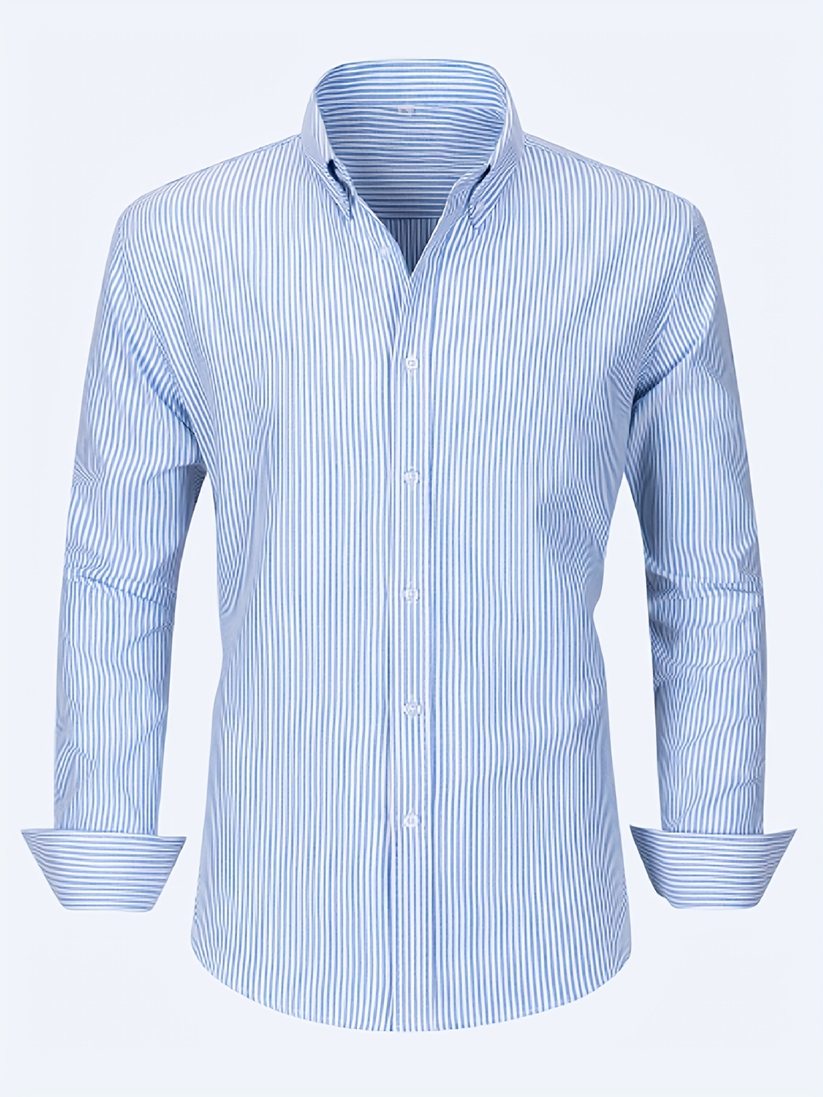 Chemise homme à rayures verticales - Bleu clair